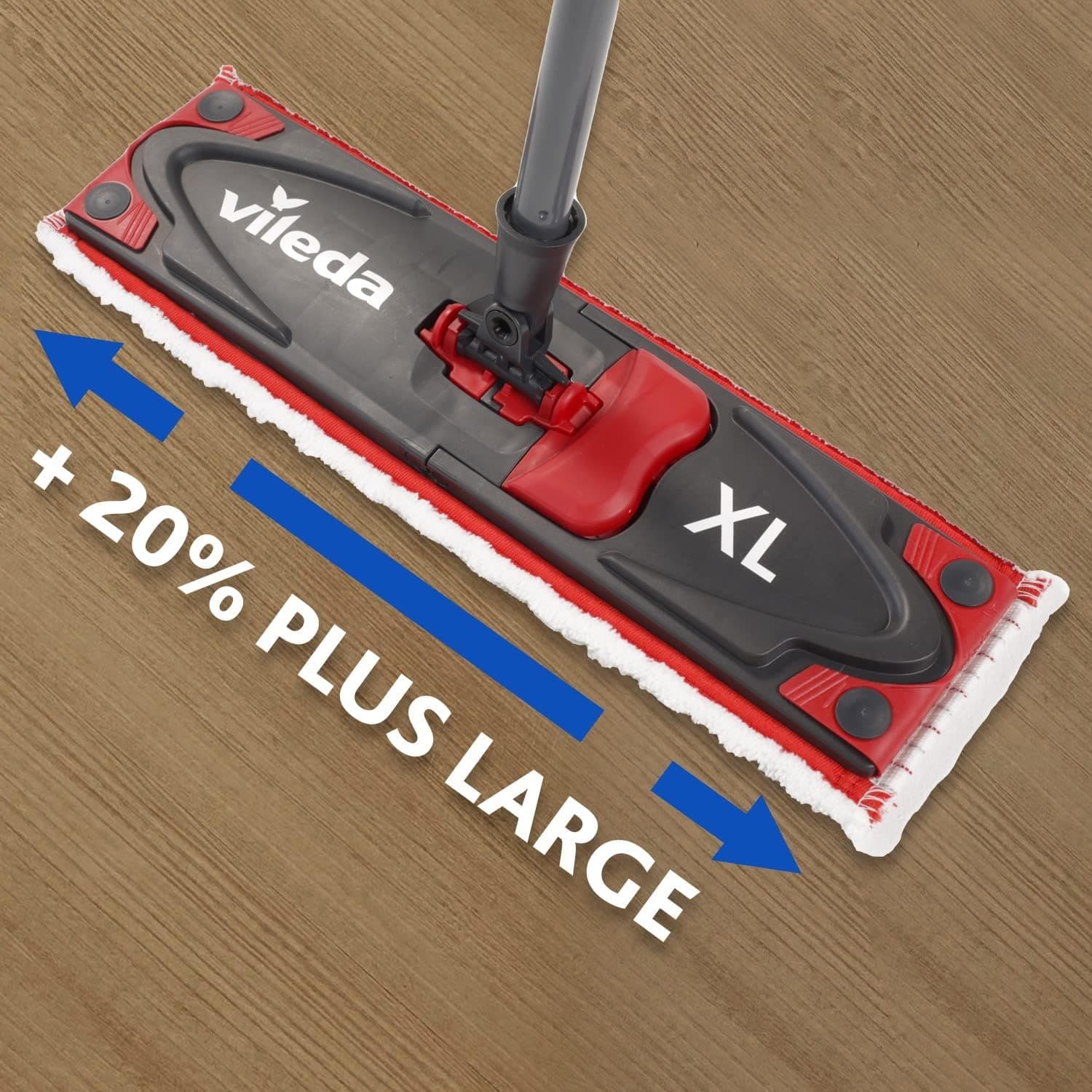 Vileda Ultramax XL Ensemble Complet, Balai Plat et Seau en Microfibre Extra Large pour Tous les Sols Durs, Durable, Love It Clean