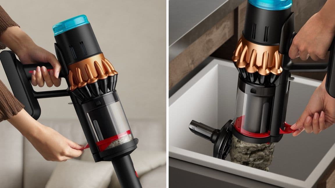 Dyson V16 Piston Submarine Aspirateur sans Fil & Laveur – Noir Mat & Cuivre