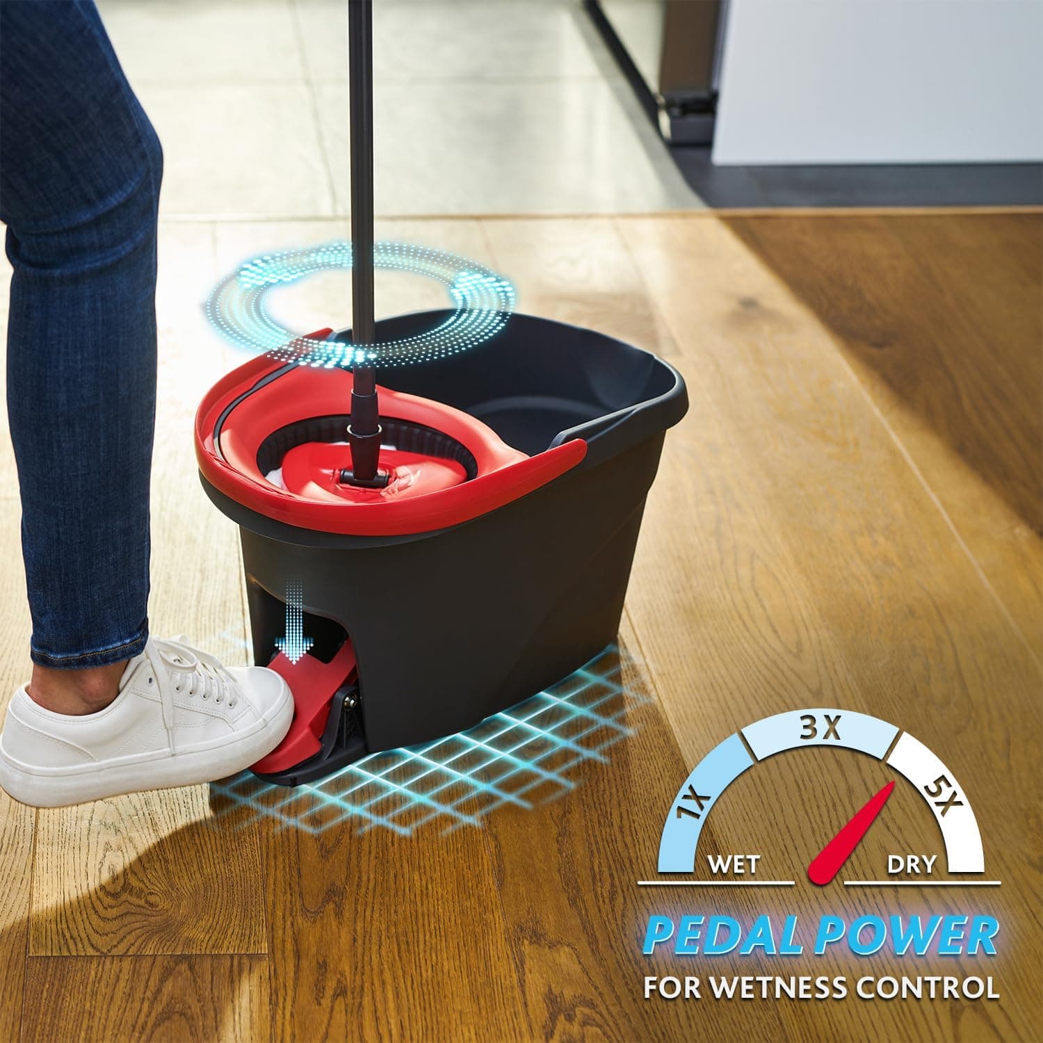 Vileda Easy Wring & Clean Balai Rotatif et Seau avec pédale