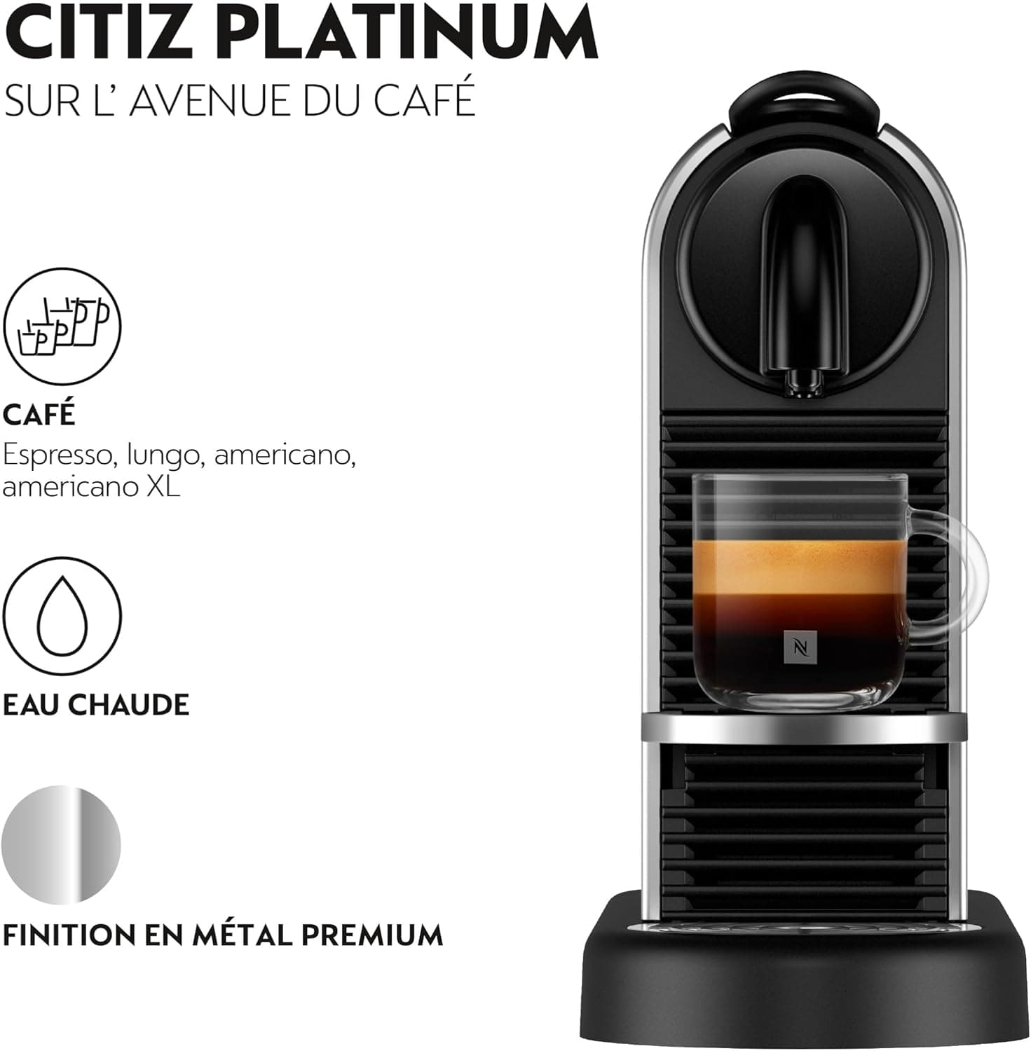 Machine à café à capsules De’Longhi Nespresso CitiZ Platinum EN220.T