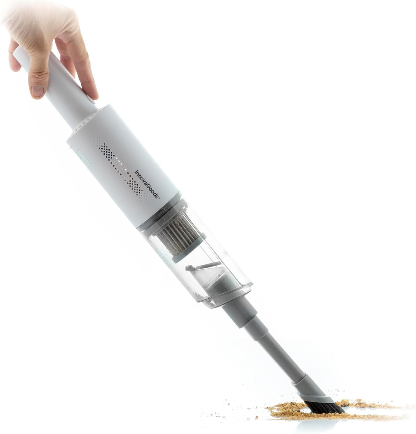 Aspirateur à Main Rechargeable InnovaGoods avec 3 Accessoires, Blanc, 70 W