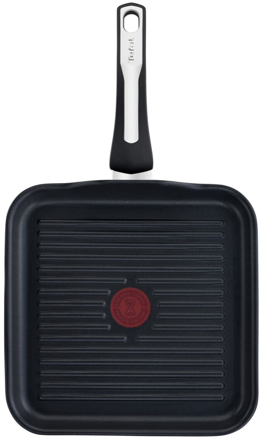 Tefal Selection Poêle à griller 26 x 26 cm, revêtement en titane anti-adhésif, indicateur de température Thermo-Spot, Advanced Induction, pour tous feux dont induction