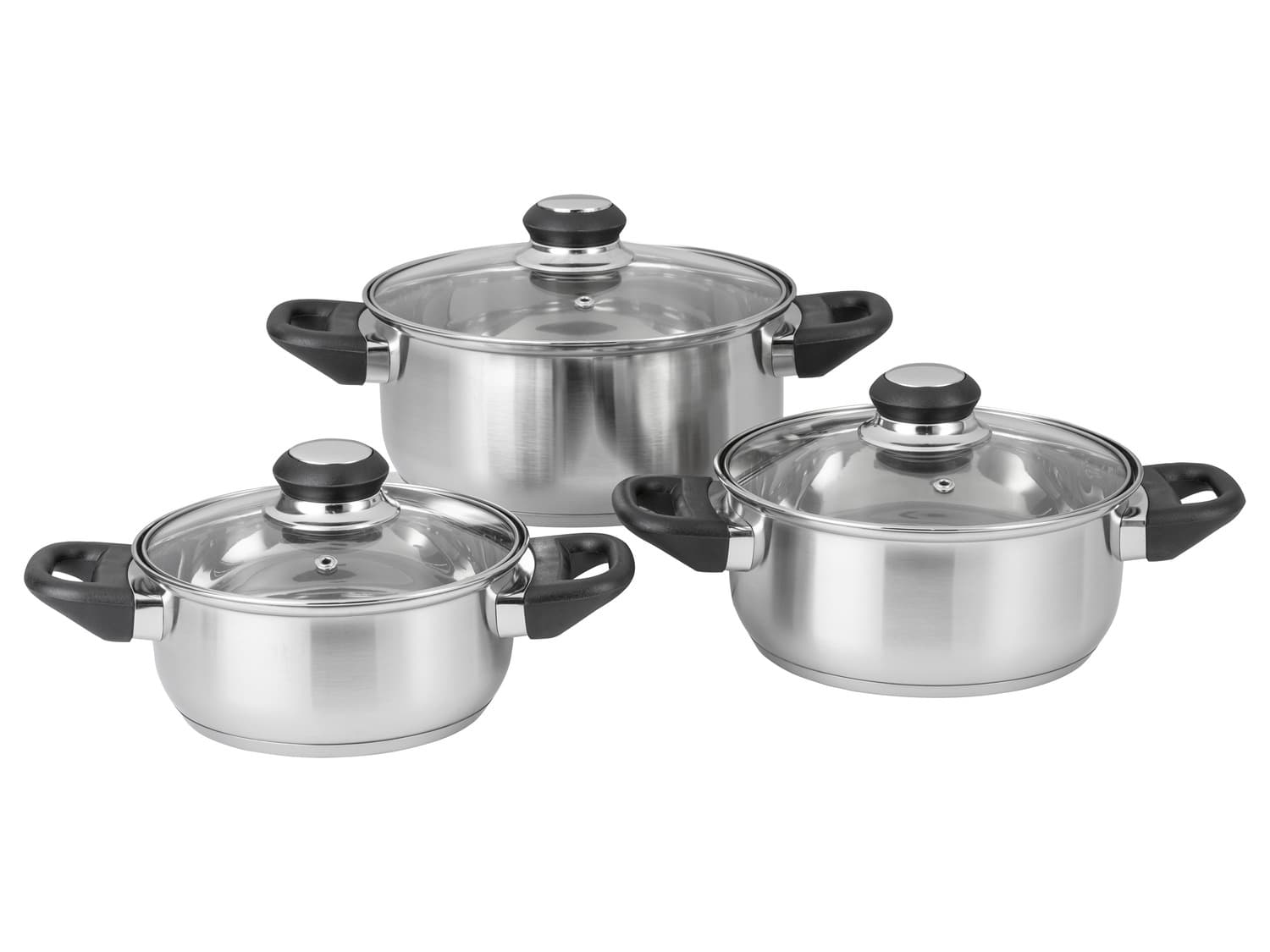 Set de 3 faitouts en acier inoxydable Ernesto 16 cm / 18 cm / 20 cm
