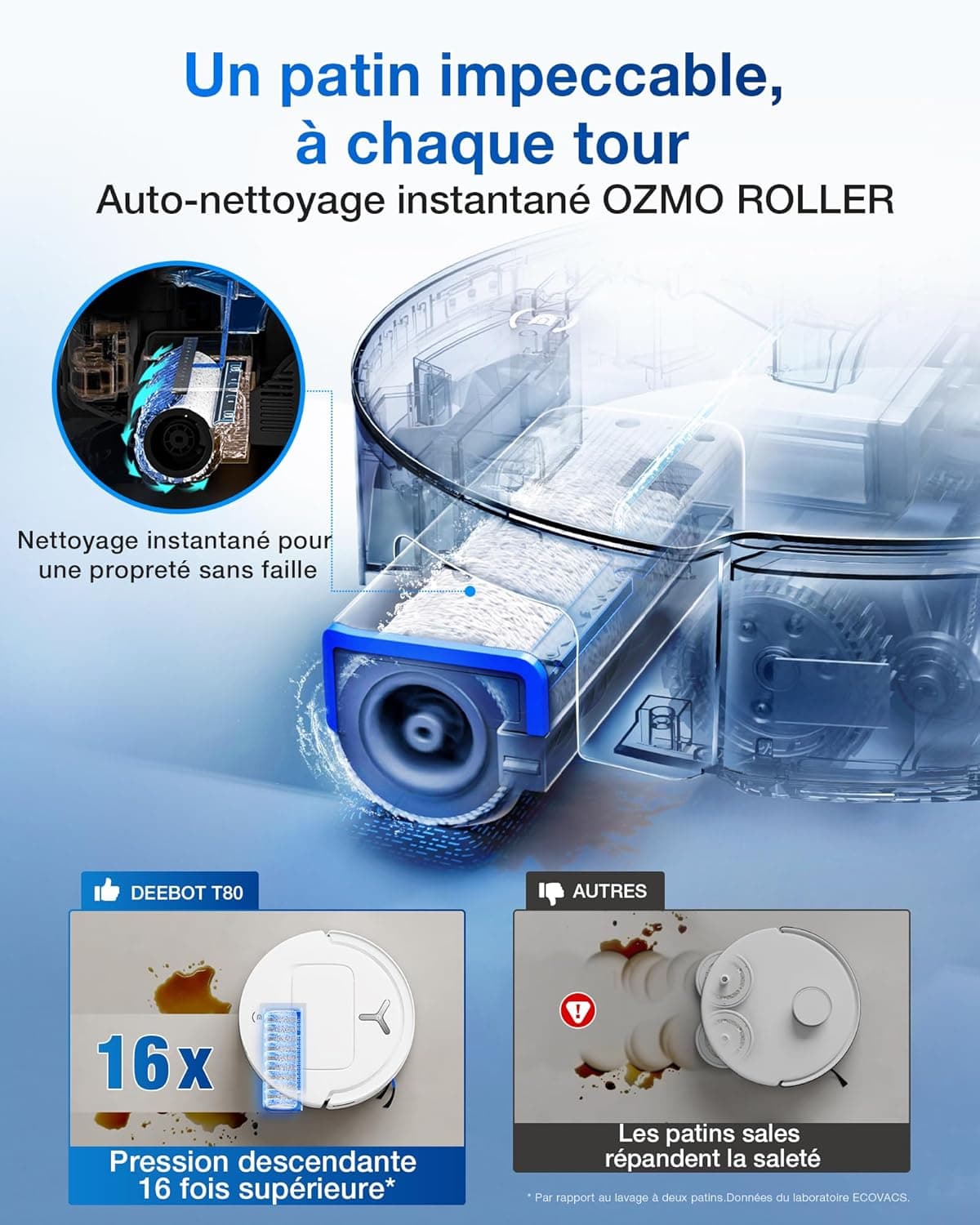 Robot aspirateur laveur ECOVACS DEEBOT T80 Omni