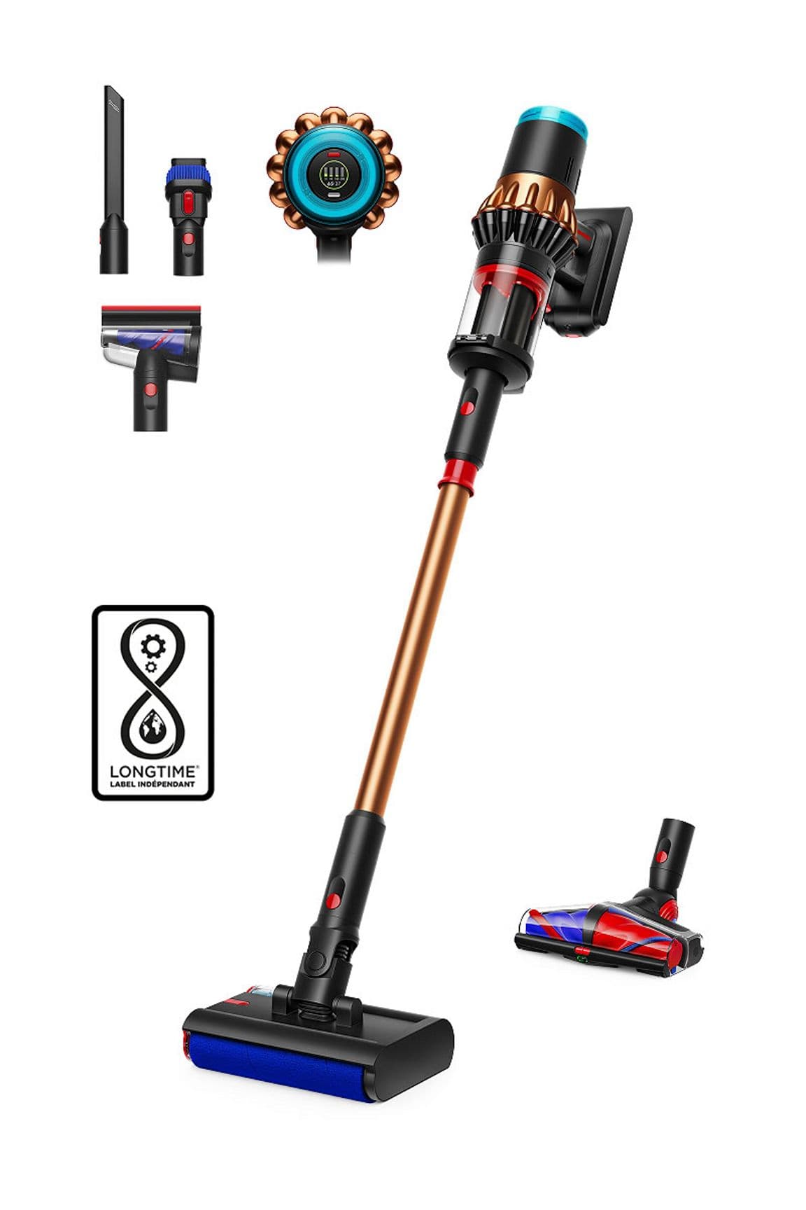 Dyson V16 Piston Submarine Aspirateur sans Fil & Laveur – Noir Mat & Cuivre