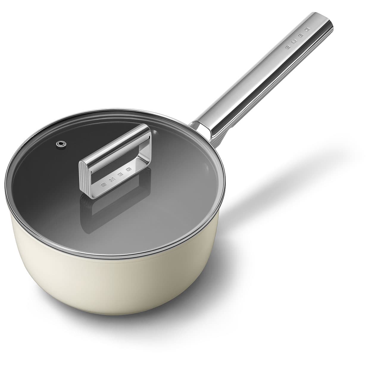 Casserole antiadhésive Smeg Années 50 – 20 cm, 3,1 L, Crème