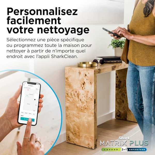 Robot aspirateur et laveur 2-en-1 Shark Matrix Plus RV2620WAEUWH – Vidage automatique et nettoyage précis