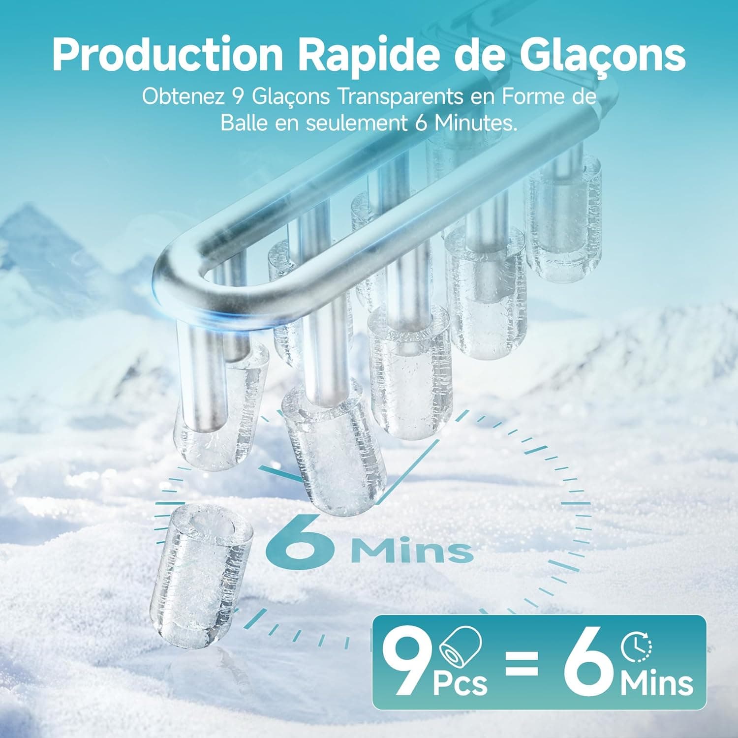 Machine à glaçons portable inox Mivano MIV-120MAG