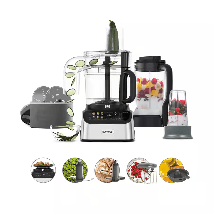 Kenwood MultiPro OneTouch FDM73.980ss Robot multifonction & Blender – 1000 W, 3 L, Noir & Argent