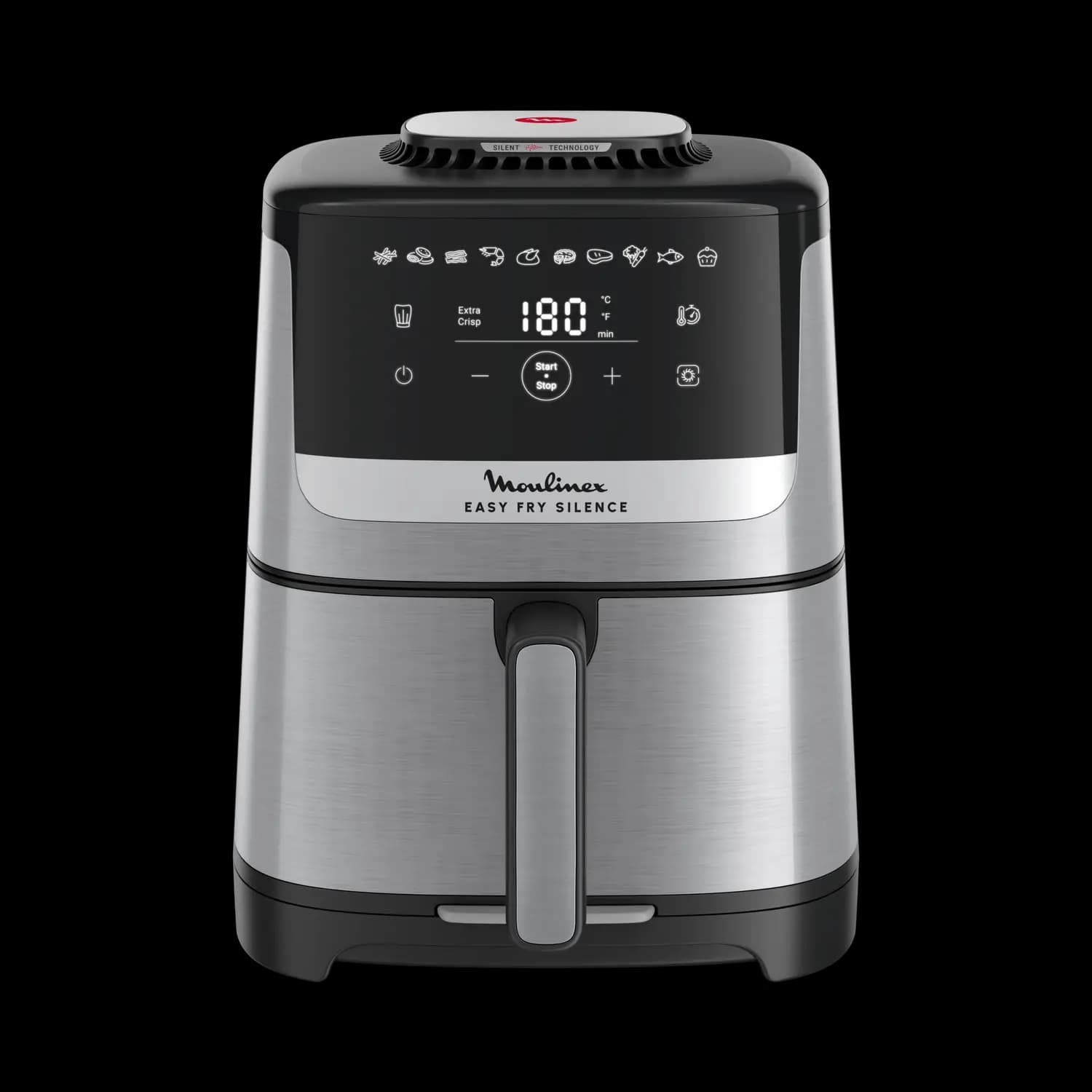 Moulinex Easy Fry Silence 5L Air Fryer Inox – 10 Programs, Extra Crisp Technology