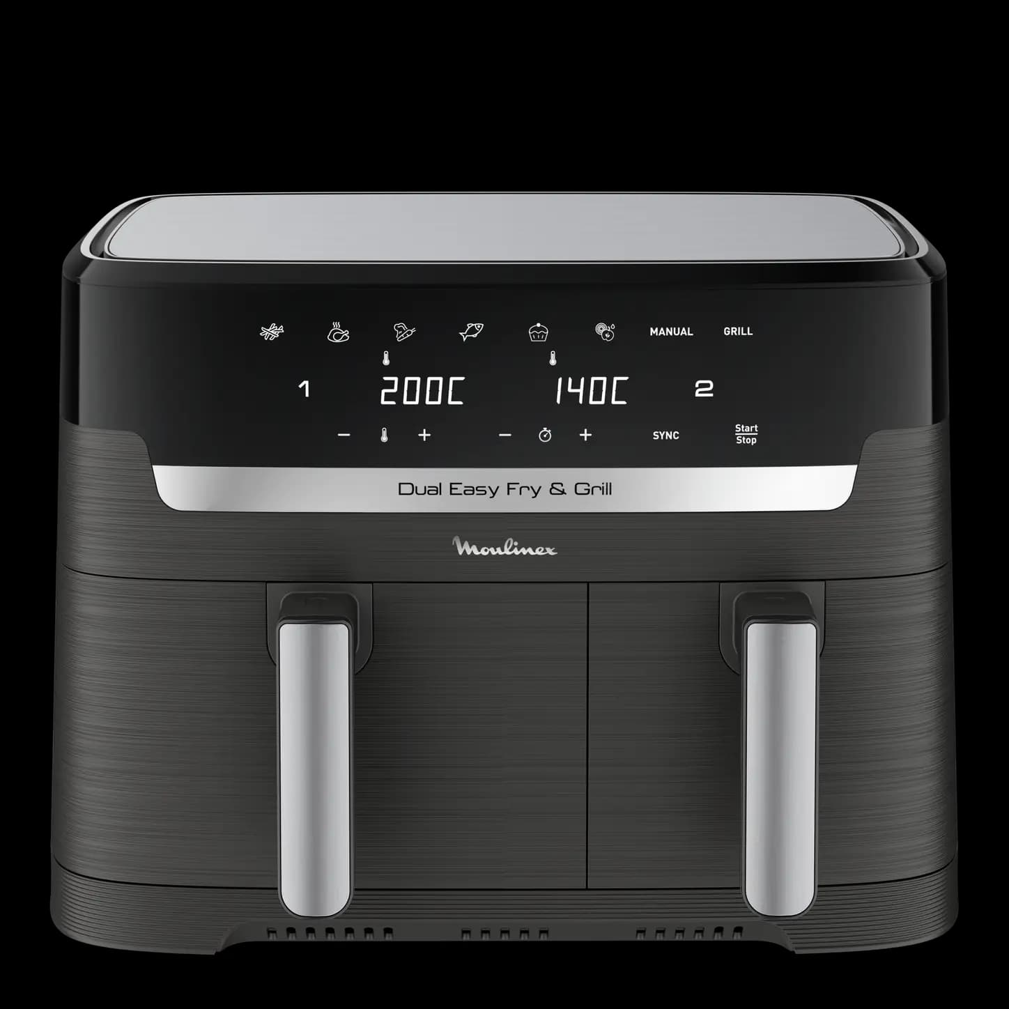 Moulinex Dual Easy Fry & Grill 8.3L - Friteuse sans huile - Noir