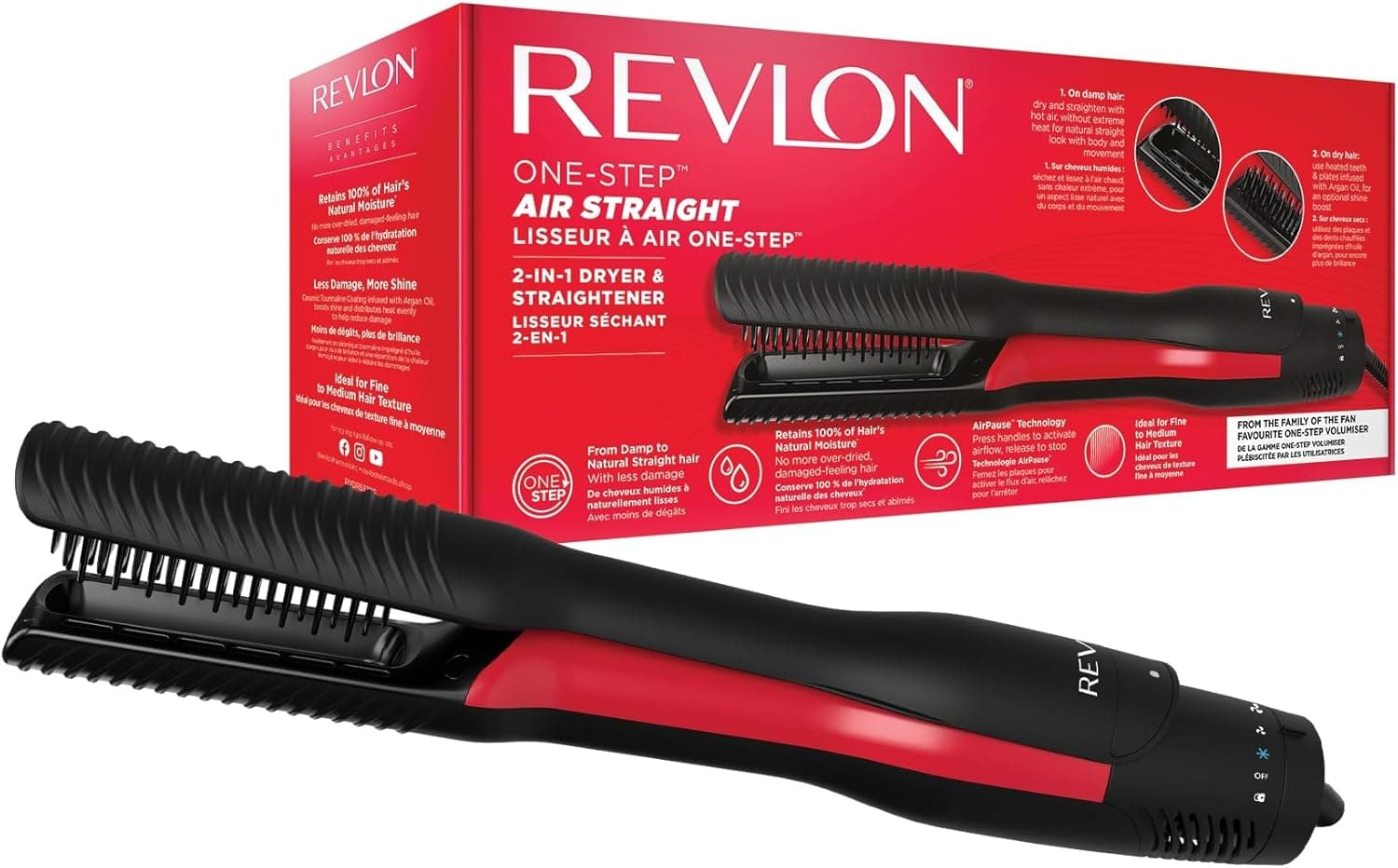 Revlon One-Step Air Straight Séche-Cheveux & Lisseur 2-en-1 – RVDR5330E