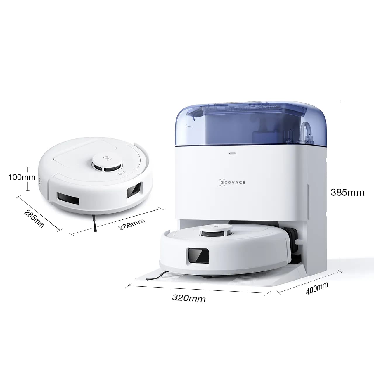 Robot aspirateur et laveur Ecovacs DEEBOT Mini – Compact avec station OMNI à vidage automatique