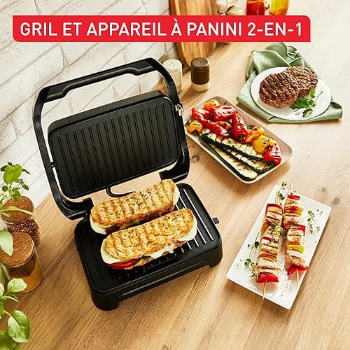 Tefal Inicio Gril et Machine à Panini 2000W Noir (GC271810)